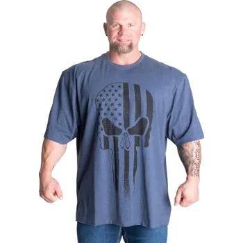 Pánské tričko Gasp SKULL DIVISION IRON TEE SKY BLUE MELANGE – tričko Gasp modré Velikost: XXL