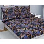 Povlečení bavlna na dvoudeku Tmavě modrá,Zlatá BX1001248 - 1ks 180x220, 2ks 70x90 cm / 180x220, 2ks 70x90 cm