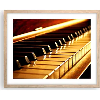 Obraz Obraz plakát na zeď v rámu světlý dub 50x40 hudba foto do obýváku