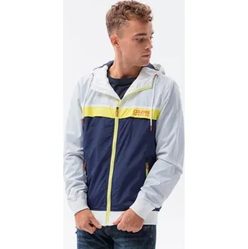 Ombre Clothing Sportovní bunda v bílo-granátové barvě C438