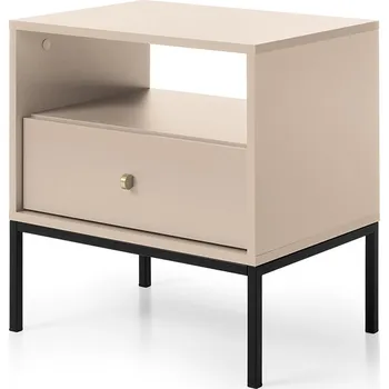 Noční stolek Noční stolek Molly se zásuvkou a poličkou, béžový