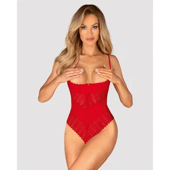 Dámské erotické body Body Obsessive Ingridia Crotchless červené XL/XXL - s kupónem KUP15 cena 761 Kč + extra diskrétní expedice