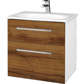 Koupelnový nábytek Umyvadlová skříňka PROJECT SZZ2 60 pro umyvadlo Grohe Essence - Dřevojas - N01 Bílá lesk / Úchytka T04 / D27 Cognac