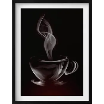 Obraz Dekorativní obraz s grafikou v krásném rámu Abstraktní šálek kávy 60 x 80 cm