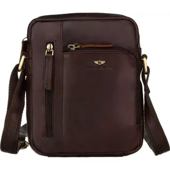 Pánská aktovka Peterson Pánská taška přes rameno kožená PTN YP002-OPU Hnědá