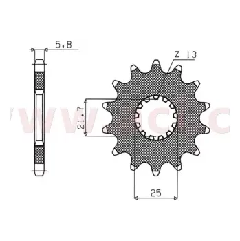 Řetězová sada pro motocykl řetězové kolečko pro sekundární řetězy typu 520, SUNSTAR (15 zubů) M291-3017-15