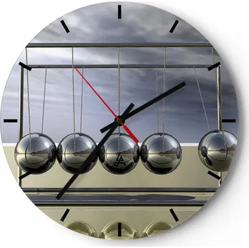 Hodiny Nástěnné hodiny do kuchyně 30x30 Kyvadlové hodiny na skle do obýváku Loft Tiché