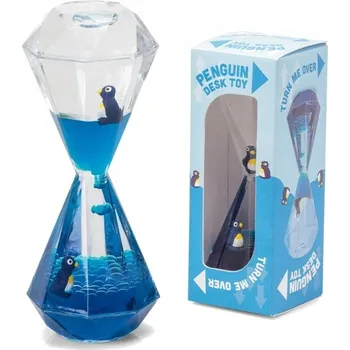 Hodiny VODNÍ PŘESÝPACÍ HODINY s Tučňáky 13cm Časovač Minutka TUČŇÁCI