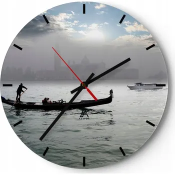 Hodiny Nástěnné hodiny ARTTOR skleněné kulatý moderní 30x30 cm krajina