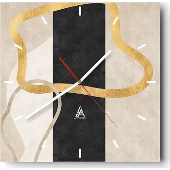 Hodiny Nástěnné hodiny do kuchyně 30x30 Art Deco Stylové hodiny na skle Loft Tiché