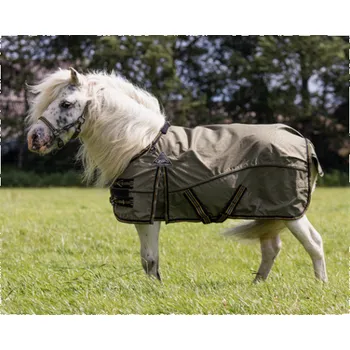 Vybavení pro koně Nepromokavá deka QHP Shetty, 0 gr, khaki - vel. 60 cm