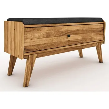 Zahradní lavice Lavice s úložným prostorem z dubového dřeva s šedým sedákem Retro - The Beds ID_1456358