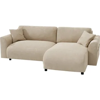 Pohovka Béžová sametová rohová pohovka (variabilní) Lorine – Ropez ID_1675420