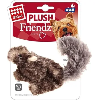 Hračka pro psa GiGwi Plush Friendz plyšová veverka šedá