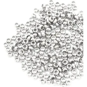 Materiál na výrobu šperku EU Zamačkavací rokajl 1,5mm platina (20ks)