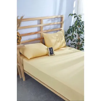 Prostěradlo Žluté napínací bavlněné prostěradlo a povlak na polštář v sadě 180x200 cm – Mila Home ID_1566982