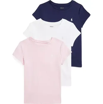 Chlapecké tričko Dětské bavlněné tričko Polo Ralph Lauren 3-pack 312902553004 růžová 30X, vel. 102-108