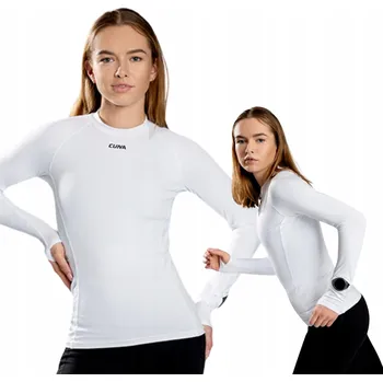 Dámské tričko Dámské termotriko na běhání bílé s aktivním rukávem na hodinky XS CUNA