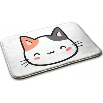 Koberec Dětský kobereček do pokoje, měkký, s kresleným koťátkem, 75x45 cm