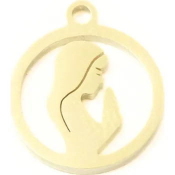 Přívěsek EU Přívěsek panna Maria 12mm chirurgická ocel gold plating 24kt