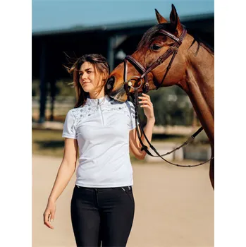 Dámské závodní triko Horze Kaitlin, bílé - vel. 38
