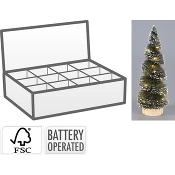 Vánoční dekorace Vánoční stromek 20 cm zelený s 12 LED