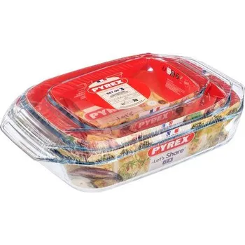 Dóza na potraviny SADA PEKÁČŮ PYREX 3KS, 1,4L+3L+4L, SKLO