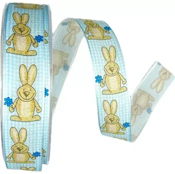 Stuha Stuha dárková dětská FUNNY BUNNY 25mm x 20m (7,-Kč/m) (Stuha dětská, bavlněná, jednostranný potisk, s vlascem v okrajích)