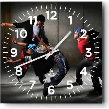 Hodiny Kuchyňské nástěnné hodiny 30x30 Tanec Skleněné hodiny do obýváku Moderní Tiché