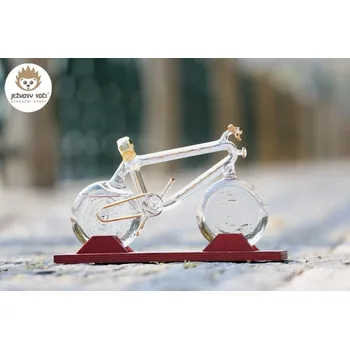 Láhev LUXUSNÍ DÁRKOVÁ LÁHEV - JÍZDNÍ KOLO / BICYKL S ROVNÝMI ŘÍDÍTKY - BEZ ALKOHOLU