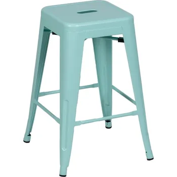 Barová židle Tyrkysové kovové barové stoličky v sadě 2 ks (výška sedáku 61 cm) – Ixia ID_1716374