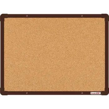 BoardOK - tabule korek 60 x 45 cm, hnědý rám