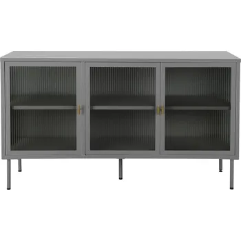 Knihovna Šedá kovová vitrína 130x75 cm Rosalie – Støraa ID_1671244