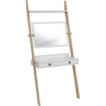 Toaletní stolek Bílý toaletní stojan s šuplíkem a zrcadlem Ragaba Leno ID_1236582