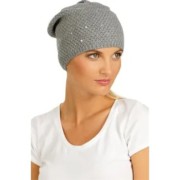 Čepice Čepice s kamínky Litex, šedá