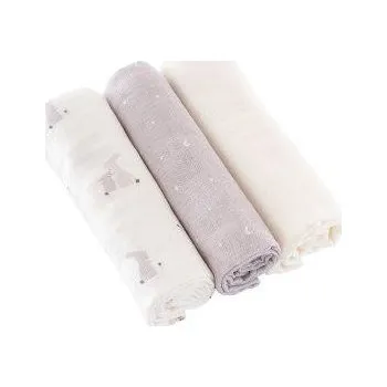 látková plena TRÄUMELAND Látkové pleny 3 ks 80 x 80 cm Bunny Grau