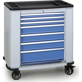 Pojízdný dílenský vozík na nářadí EXPERT 7 zásuvek 1030 x 900 x 530 mm modrý