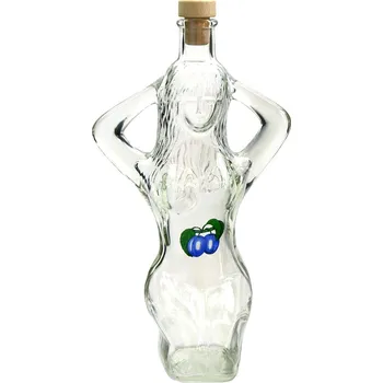 Láhev Láhev sklo 500ml LOLA čirá se zátkou bez dekoru