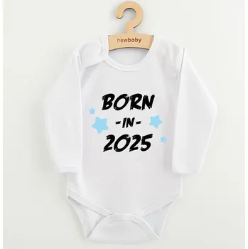 Kojenecký body NEW BABY Dětské body s potiskem New Baby Born in 2025 blue Vel. 74