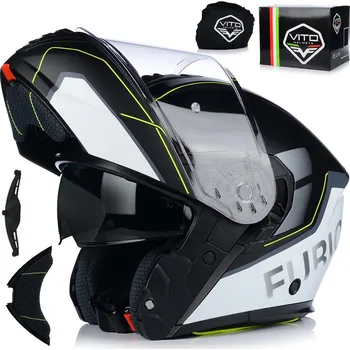 Moto bunda MOTOCYKLOVÁ PŘILBA | VITO FURIO FLUO MAT | VÝKLOPNÁ S PINLOCKEM + SLUNEČNÍ CLONA