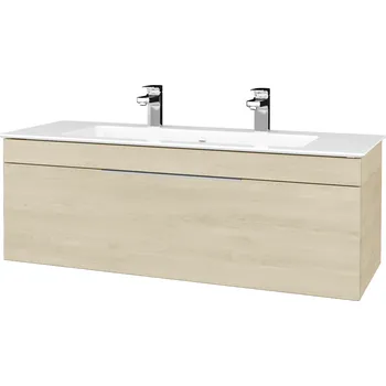 Koupelnový nábytek Dřevojas Umyvadlová skříňka ASTON SZZ 120 - otvor pro 2 baterie - D24 Ohio / Úchytka T05 / D24 Ohio