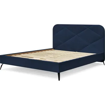 Postel Tmavě modrá čalouněná dvoulůžková postel s roštem 140x190 cm Prune – Bobochic Paris ID_1711650