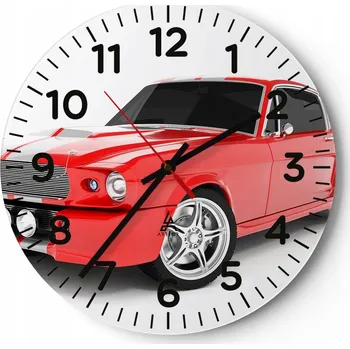 Hodiny Kuchyňské nástěnné hodiny 30x30 Motorismus Moderní skleněné hodiny Tiché