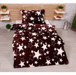 Mikroplyšové povlečení - Hvězdy hnědé Velikost: 70x90, 140x200 cm