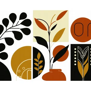 Plakát Plakát Botanická Koláž bez rámu 40 x 40 cm