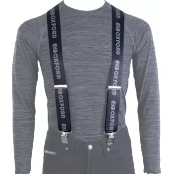 Motodoplněk traky LOGO, OXFORD (černé/šedé, šířka 50 mm, 4 přezky)