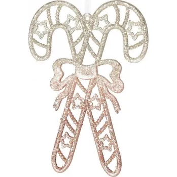 Vánoční ozdoba Béžová vánoční ozdoba na stromeček 12x1x17 cm - sada 6 ks