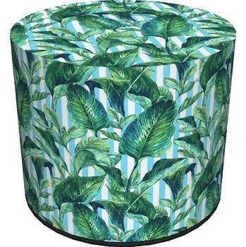 Taburet Barevná vzorovaná taburetka STRIPE PALM 40x40 cm