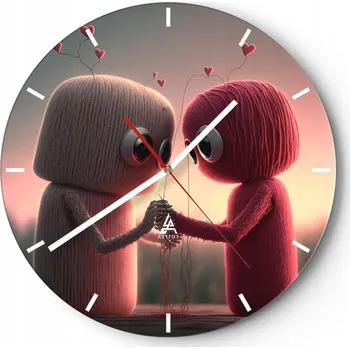 Hodiny Velké nástěnné hodiny 40x40 cm Vlna Skleněné hodiny Kulatý Tiché