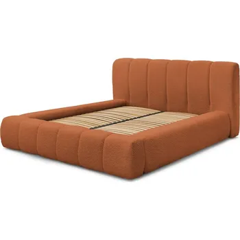 Postel Oranžová čalouněná dvoulůžková postel s úložným prostorem s roštem 160x200 cm Denali – Bobochic Paris ID_1711802